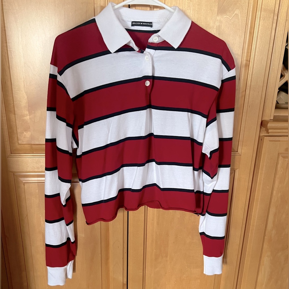 Brandy Melville Jonah Striped Rugby Top